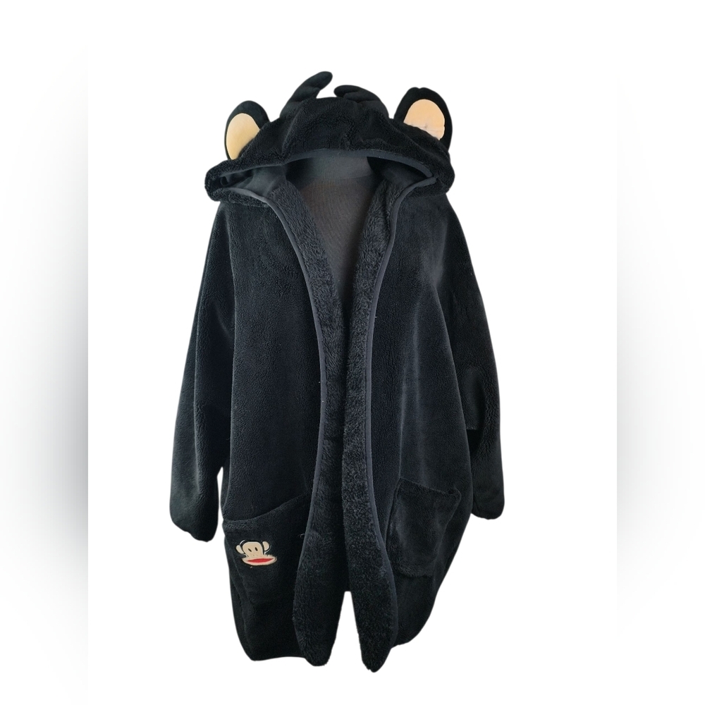 Paul Frank Plush hooded robe 3D monkey ears Julius patch loungewear M RARE